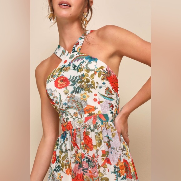 Lulu’s| ‘Lilja Cream’ Floral Halter Maxi Dress (2) - Picture 7 of 7